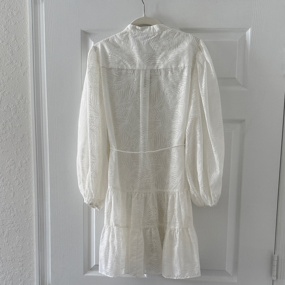 White Button-Front Babydoll Dress - Picture 3 of 3